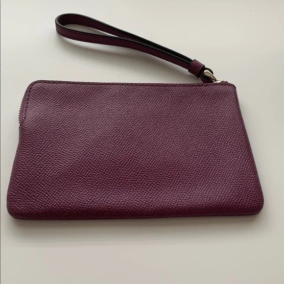 Coach Women's Purple Corner Zip Wristlet - Picture 4 of 7